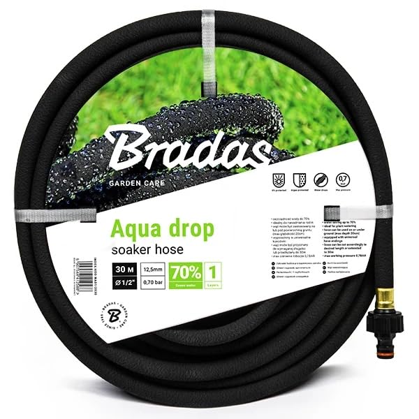 Bradas GARDEN CARE - Bewässerungsschlauch AQUA DROP 1/2 Zoll 15 m Perlschlauch - Tropfschlauch Bewässerung - Gartenschlauch Flexibel - Gartenbewaesserung Schlauch Bewässerungssystem