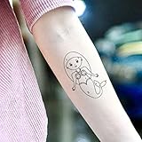 Tatouages Temporaires Couleur par numéro Page Sirène (2 Pièces) - OhMyTat