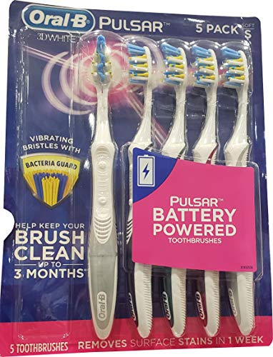 Oral B Oral B 3D White Pulsar Battery Toothbrush (5 Pack), 5Count