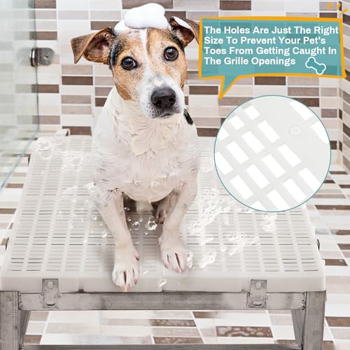 Pushglossy Banheira elevada de cuidados para cães para banho com 2 peças de plástico antiderrapante
