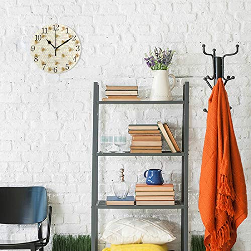 Silent-Non-Ticking-Round-Wall-Clock-Bee-and-Honeycomb-Vintage-Home-Decor-Battery-Operated-for-Living-Room-Kitchen-Bedroom Silent Non Ticking Round Wall Clock Bee and Honeycomb Vintage Home Decor Battery Operated for Living Room Kitchen Bedroom