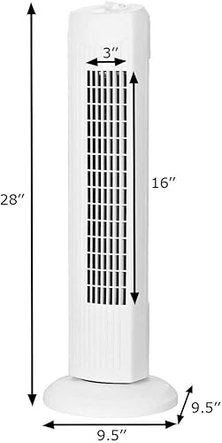Miniatura 8 de Moccha - Ventilador de torre oscilante de 3 velocidades de 28 pulgadas, ventilador de torre de pie sin aspas, ventilador de torre portátil para
