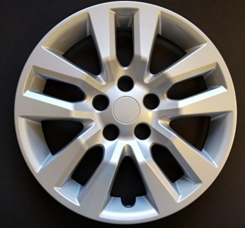 New Wheel Covers Hubcaps Replacements Fits 2013-2018 Nissan Altima, 16 Inch; 10 Spoke; Silver Color; Plastic; Set of 4 - Thumbnail 2