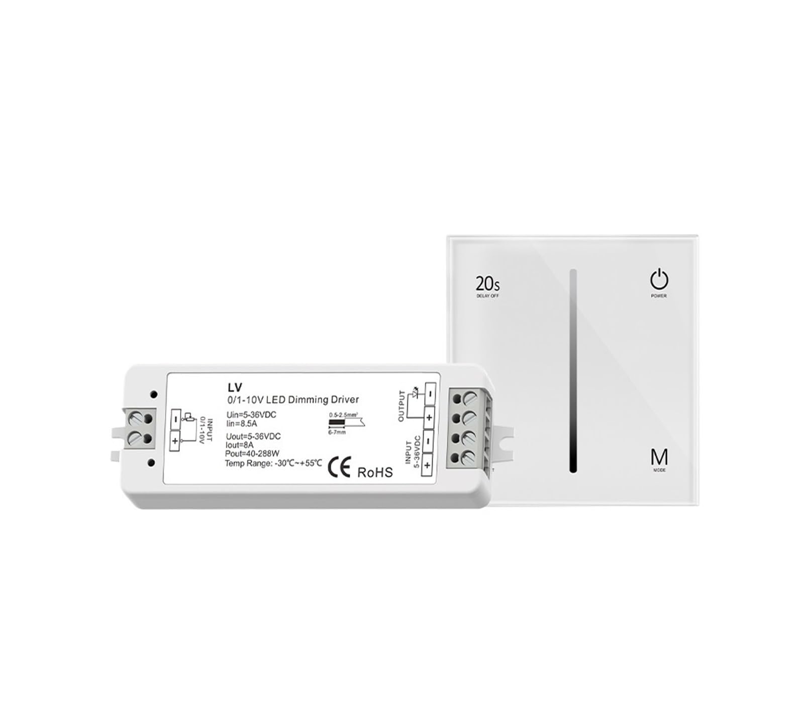 0-10V atenuador panel pared T18 táctil regulable bajo voltaje