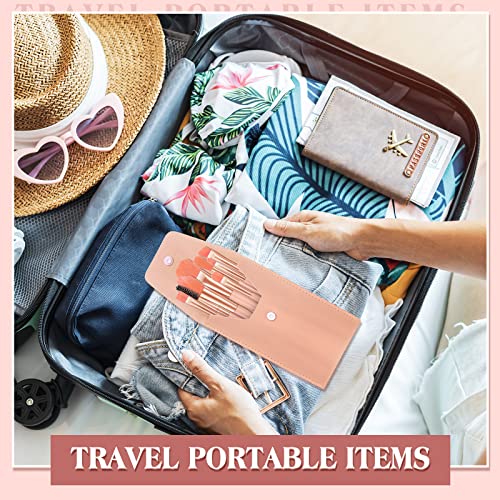 Rtteri 4 Sets Travel Makeup Brush Synthetic Makeup Brushes With Case Face Eye Lip Brush Kit For Bridesmaid Gift Cosmetics Foundation Powder Eyeshadow Blush Concealer Eyebrow Eyelash (Pink) #TOP5