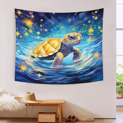 Tapisserie tortue 3D décoration murale en tissu pour salon 180x230cm
