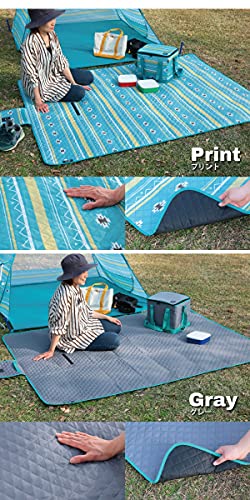 レジャーシート ひとり用 1人用 コンパクト CLAP プリント M 約140×90cm ピクニックシート レジャーマット 折りたたみ 防水 軽量 おしゃれ 北欧 #9845985 7枚目