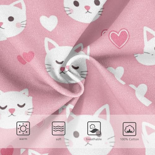 Wusikd White Cat Boys' Underwear Cotton Pink Hearts Boys Briefs Soft Toddler Underwear 2T3