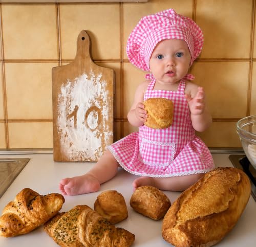 Image of BabyMoon Chef New Born Baby Photography Shoot Props Costume | Pink