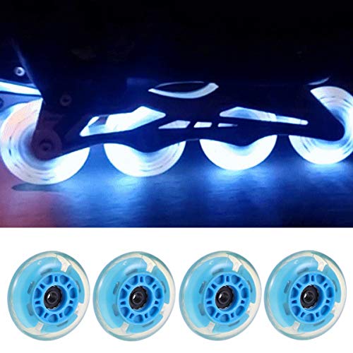LIOOBO 4pcs 64 mm llevaron Ruedas de Patines Ruedas de Patines en línea para reemplazo al Aire Libre (Color Aleatorio)