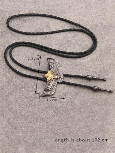 Image of GelConnie Native American Bolo Tie Rodeo Cowboy Leather Necktie Western Necklace Costume Accessories for Men,Women