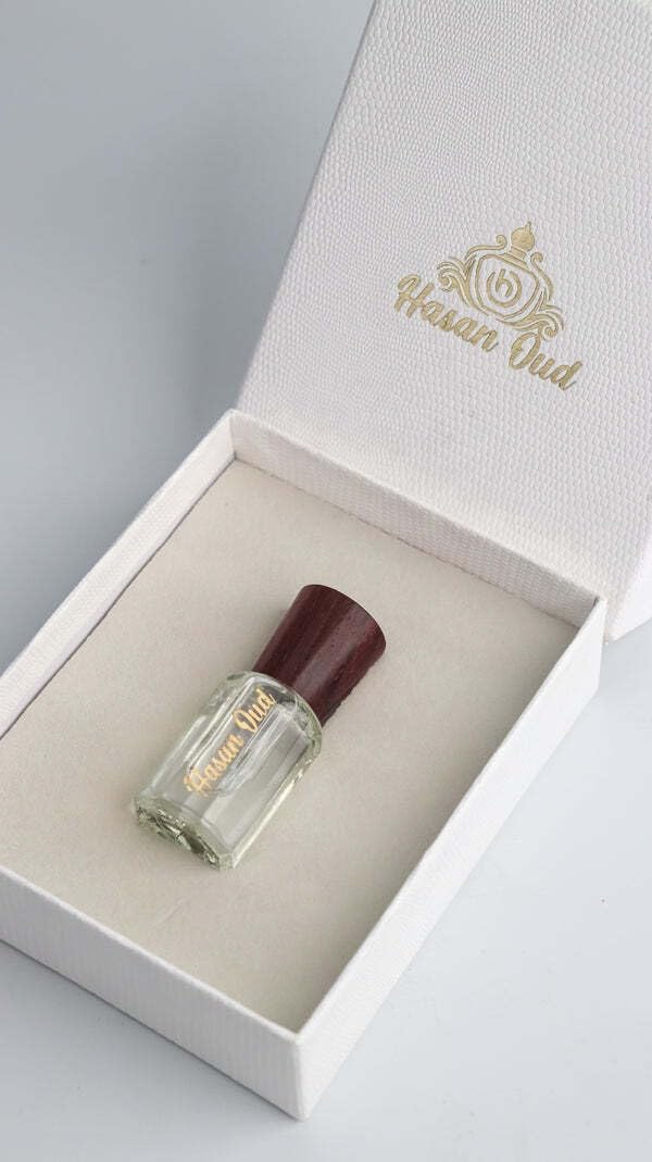 HASAN OUD White Amber Premium Fragrances Alcohol Free Attar | Roll On Long Lasting Attar Gift for Men and Women 6ml | Fragrance | Long-Lasting & Alcohol-Free | Ideal Gift for All Occasion