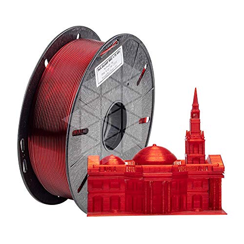 Image of Tesseract Premium PLA + 1.75mm 3D Printing Filament | Dimensional Accuracy + /- 0.03mm | Compatible with Most FDM Printers | 1 KG 3D Printer Filament - PLA Glass Red (Quantity 1)