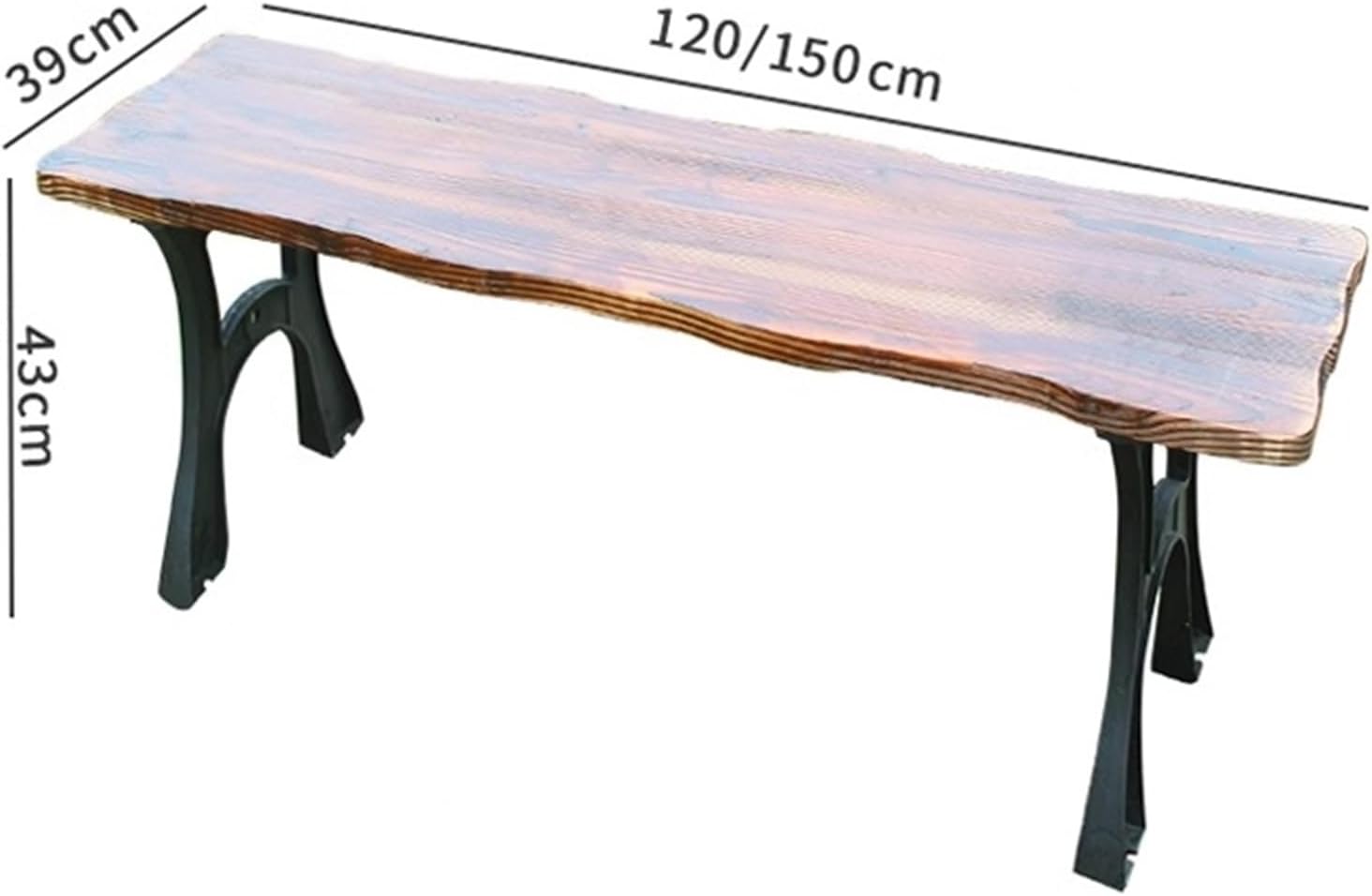 Outdoor Garden Bench Outdoor Park Chair, Leisure Chair Without Backrest, Suitable for Porch, Balcony, Garden, Courtyard Park Bench(Natural,120x39x43cm)