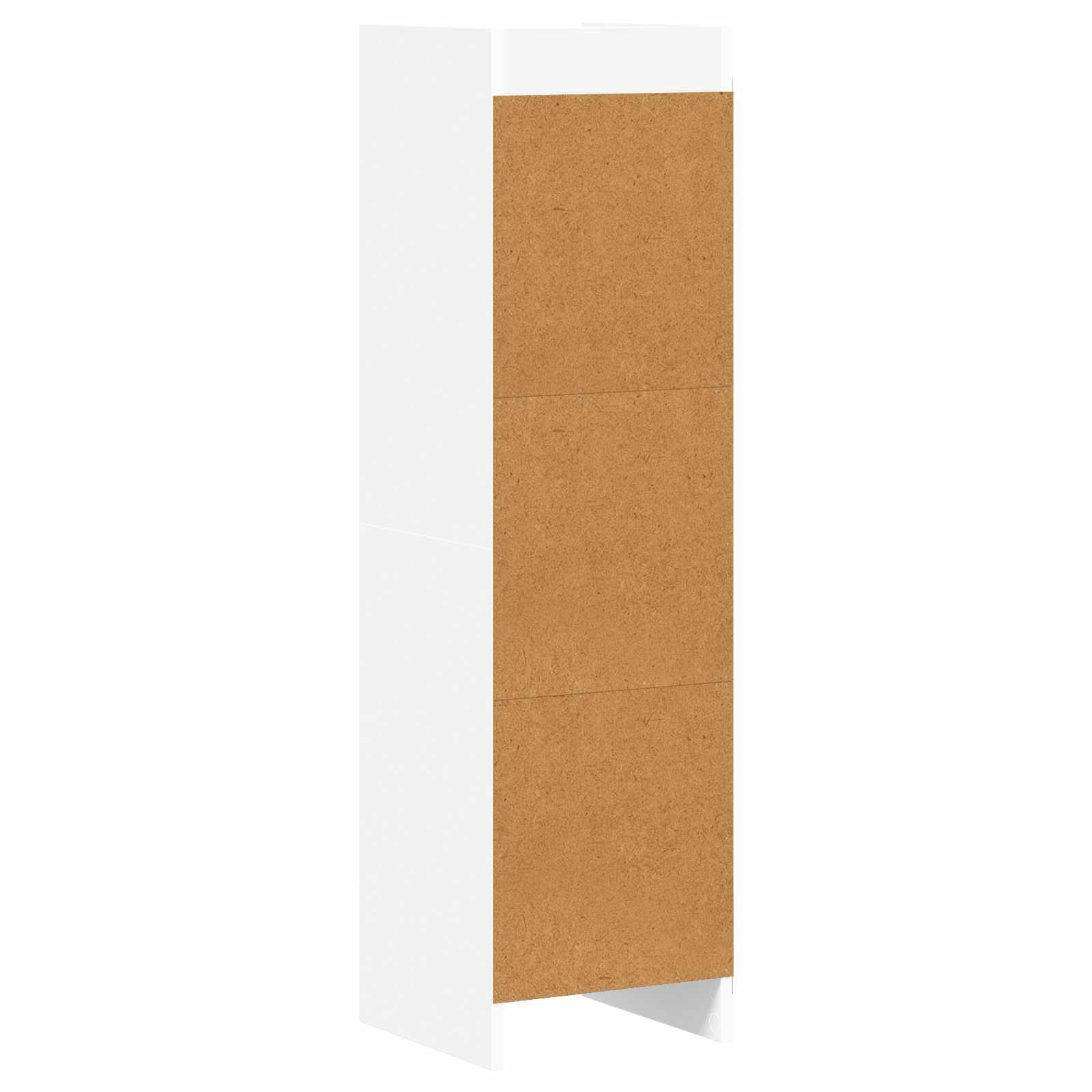 Bücherregal mit 3 Einlegeböden, weiß, 30 x 30 x 111 cm, aus technischem Holz | Modernes rechteckiges Design, einfache Montage, viel Platz für Bücher und Dekoration, Reinigung mit feuchtem Tuch