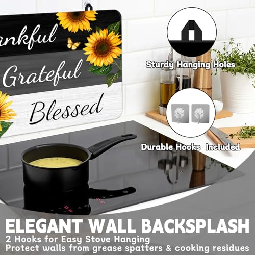 Image of Stove Top Cover for Electric Stove 28 inchx 20 inch, Sunflower Heat Resistant Glass Top Stove Cover Protector, Glass Cooktop Covers, Kitchen Flat Electric Stove Top Covers