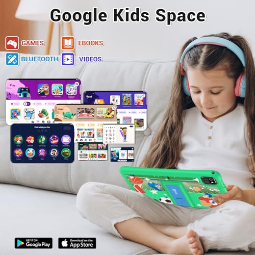 Image of Contixo Kids Tablet K103A - Learning Tablet for Kids with Games and Educational Apps, 10 inch, Android, 64GB, WiFi, Parental Control, Kid-Proof Case with Kickstand - Green