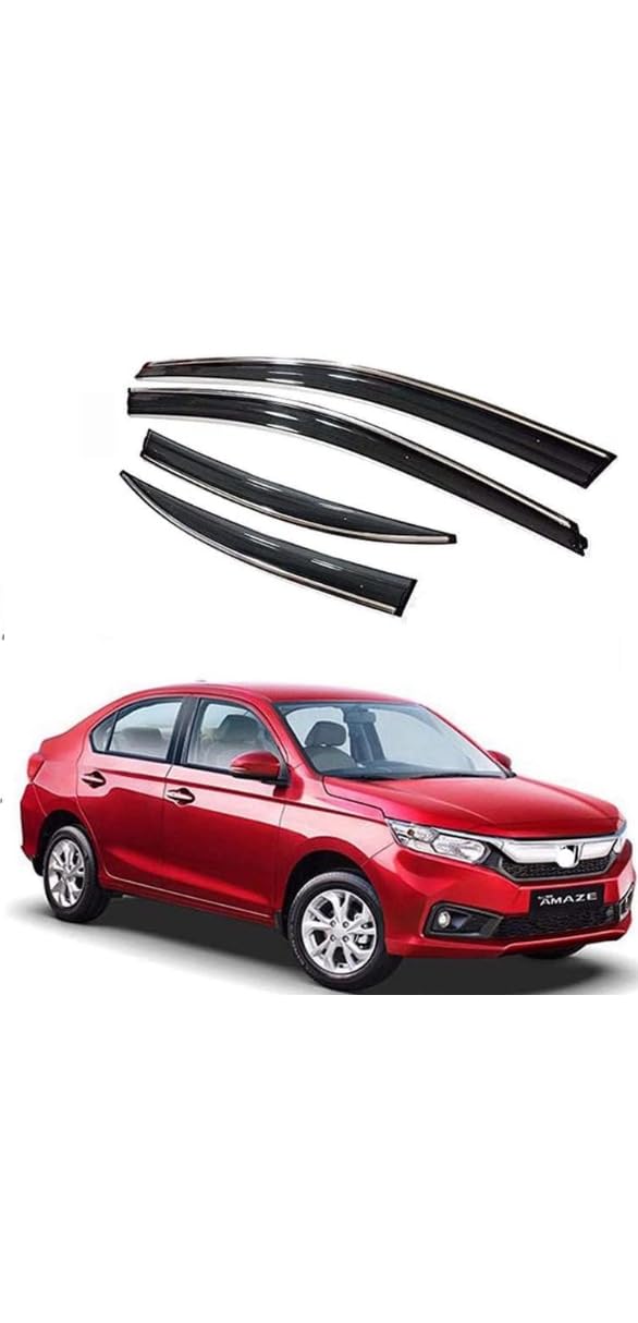 Compatible Chromeline Silverline Door Visor Wind Deflector for Honda BRV Model 2016 Onwards Set of Piece-image-19