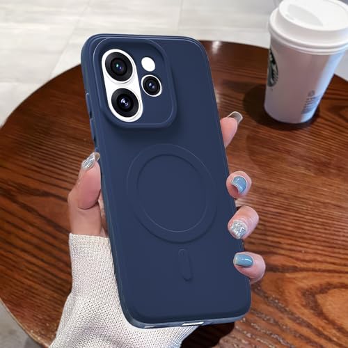 Image of Pikkme Back Cover for Oppo Reno 15 Pro Mini 5G Soft Matte Silicone Mag-Safe Design (Mag-Safe Not Support) Camera Protection | Slim Fit Bumper Cover (Blue)