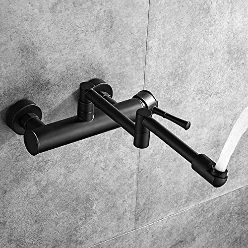 YAWEDA Zwarte Wandmontage Wastafelkraan Badkamer Wastafel Mixer Pure