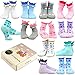 Naartjie Kids Girls Cotton Fashion Fun Crew Socks 12 Pair Pack (6-8Y, Ruffle & Flower Heart)
