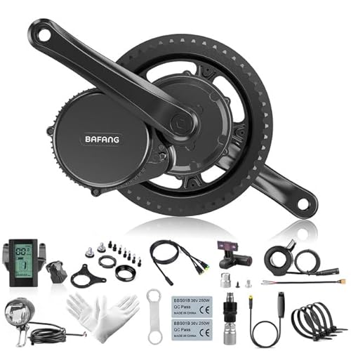 Bafang Mittelmotor 750W 48V 68MM BBS02B, E-Bike Umbausatz für Mountainbike Rennrad Pendlerfahrrad, Multifunktions-LCD-Display