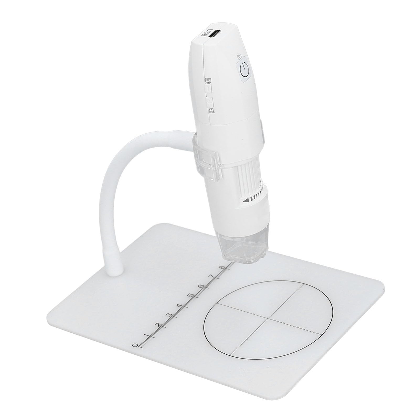 Akozon Handheld Digital Scope, WiFi USB, 1080p HD, 2MP, 1000x Vergrößerung, mit Ständer, Ideal für die Reparatur von Leiterplatten, Stoff und Hautbeobachtung (White)