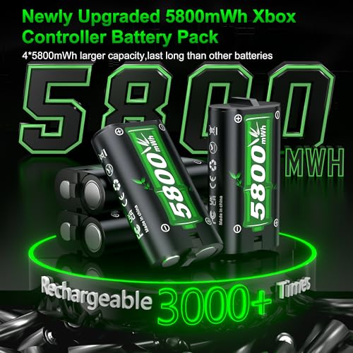 Image of Feirsh Rechargeable Battery Pack for Xbox with Charger, 4x5800mWh Fast Charging Rechargeable Battery Packs for Xbox Controller Batteries for XboxOne Series X|S,One S /X,Sets Xbox one Cases and Storage