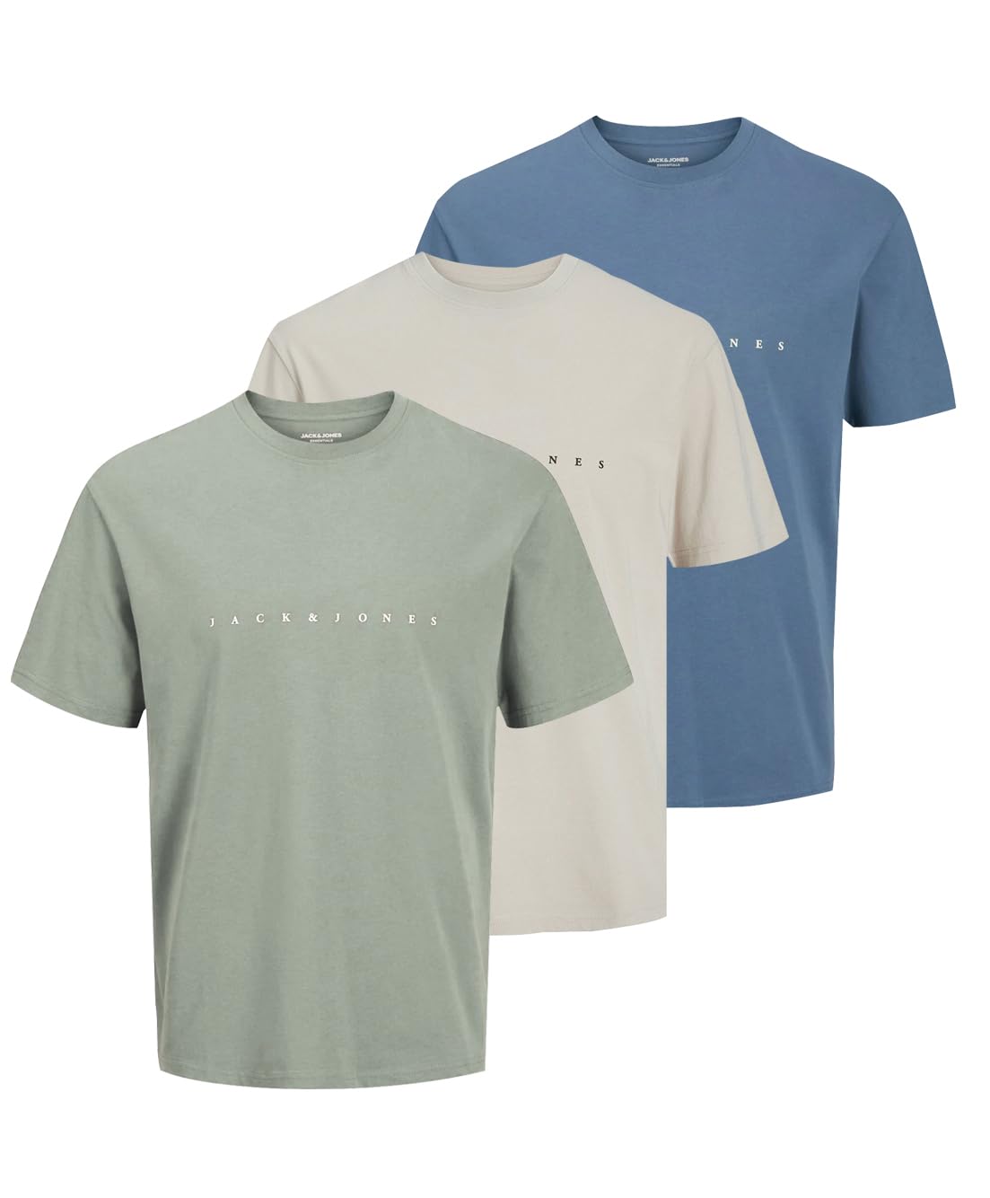 JACK & JONES Camiseta para Hombre con Logo, Azul (D/Moonbeam/Blue Mirage/Iceberg Green), XXL
