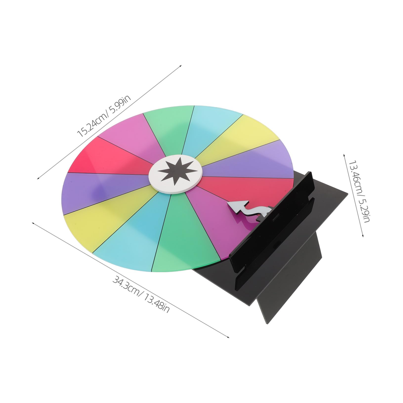 Yardwe Ruota delle Feste Girevole in Acrilico Ruota dei Premi da Tavolo per Giochi di Società per Eventi Interattivi Portatile per Feste al Chiuso Aperto