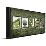 Framed Canvas - Personalized Golf Name Art - Perfect and unique customized gift for the golfer or golf enthusiast