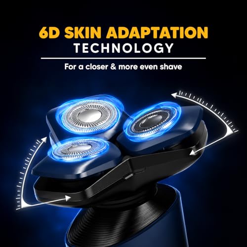 Image of LetsShave 360 Pro Electric Shaver for Men - 6D Skin Adaptation Technology, Wet & Dry Use, Self-Sharpening Blades | Face Cleansing & Scrubbing Attachments | 70+ Min Runtime, USB-C Fast Charging | 3 Years Warranty