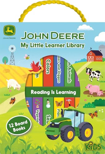 Image of My Little Learner Library John Deere Kids 12-Book Set Board Book - Learning First Words, Numbers, Farm Animals and More