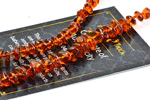 RAW Baltic Amber Necklace - Natural Amber from Baltic Region, Genuine Amber (13in.)3
