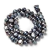 Cheriswelry 1 hebra perlas naturales estilo barroco Nuggets cultivadas perlas de agua dulce espaciadores para joyería de boda, collar y pulsera, alrededor de 58 piezas