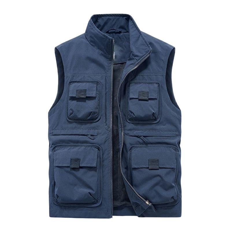 Veste d'extérieur sans manches homme col montant pour sport outdoor