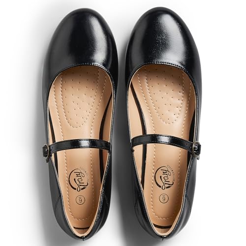 Trary Mary Jane Ballet Flats, Black Flats for Women, Ankle Strap Dressy Comfortable Flats3