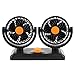 Nowakk Ventilatore per Auto con Doppia Testa Ventilatore USB Estivo per Auto Van Truck Mini Ventilatore Regolabile Ventilatore USB Regalo Creativo - Arancione