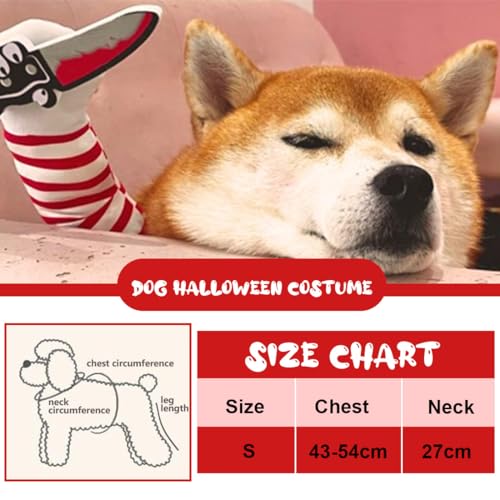 OIXEYA Hundekostüme für Hunde Wig and Knife, Lustige Chucky Hundekleidung Puppe Halloween Karneval Cosplay Kostüm (S)