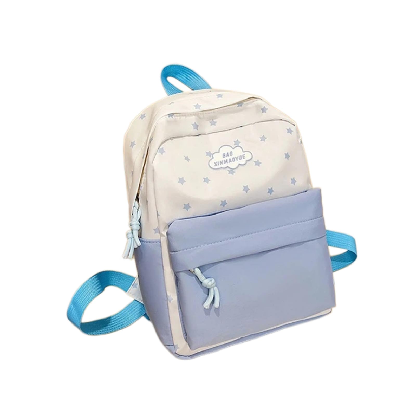 Zaino Colorblock Stelle Capiente Portatile(Blu)