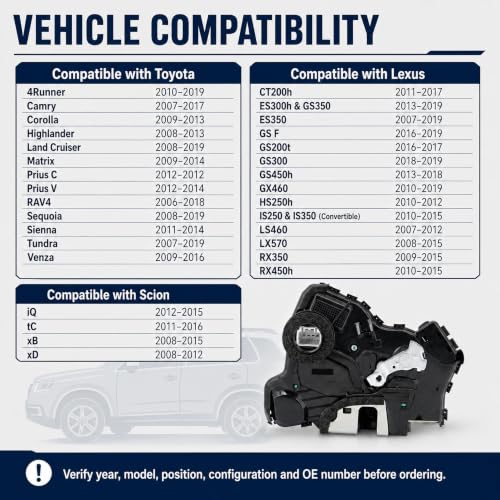 AIKEPT Front Door Lock Actuator 69040-0C050 Left Driver Side for Toyota by AIKEPT - Used condition - Image 2