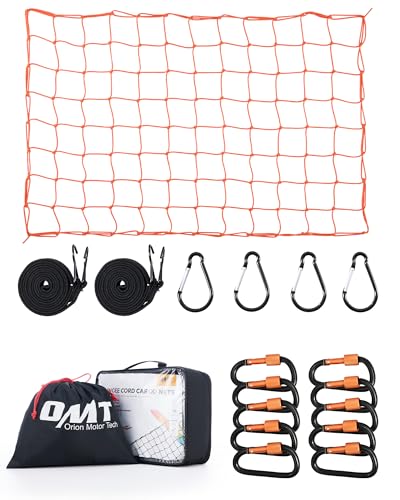 Orion Motor Tech Small Cargo Net, 3'x4' Cargo Net for Roof Rack with 4