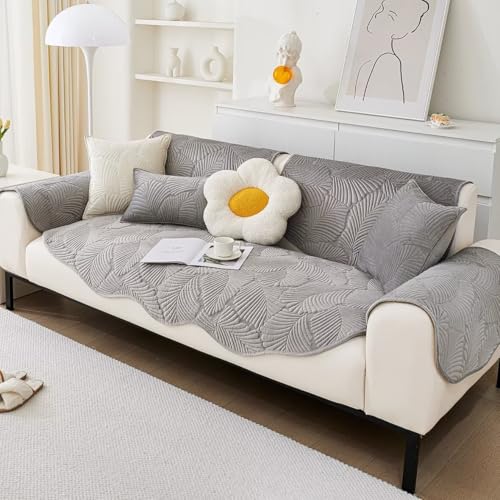 HIMENO ソソファーカバー 1人掛け 2人掛け 3人掛け 4人掛け 肘付き 肘なし ソファパッド 70cm*90cm 柔らかい 肌触り良い 刺繍 ソファーシーツ ペット対策 長座布団 ソファ保護カバー ソファーマット かけるだけ ズレにくい 滑り止め