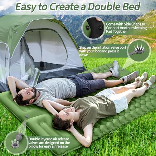 Cirulli Camping Isomatte Selbstaufblasend,Ultraleichte isomatte Luftmatratze mit Integriertem Kissen, Fußpumpe zum schnellen Aufblasen, Tragbare Faltbare Luftmatratze, Outdoor Luft Einzelmatratze – Bild 5