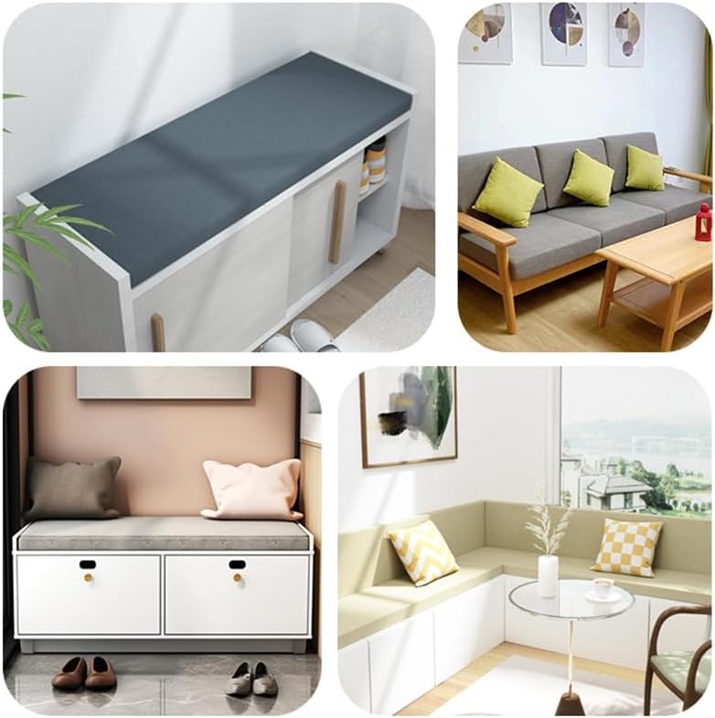 Miniatura 6 de HKX Cojín grueso de banco personalizado, cojín de asiento de ventana para ventana de bahía, otomana, cojines de cocina de jardín, una amplia