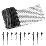 Protectores de canalones de plástico PVC con malla y clips, diseñados para filtrar hojas y ramas y mantener la eficiencia de drenaje para hogares y propiedades comerciales (16 cm x 6 m)