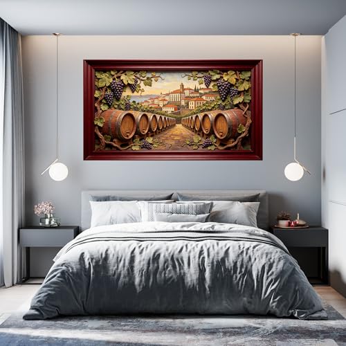 Mural de pared 3D de viñedo extraíble de tela mate para salón 2