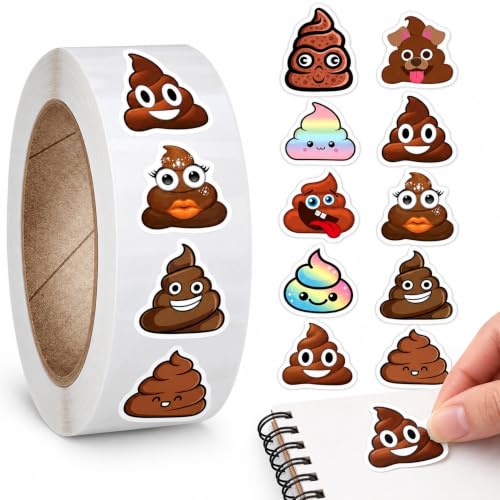 Rollo Pegatinas Emojis Cacas para niños, emoji stickers, 1 Unidad