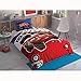 Set copripiumino singolo, 3 pezzi, 100% cotone, biancheria da letto per bambini (auto avventura)