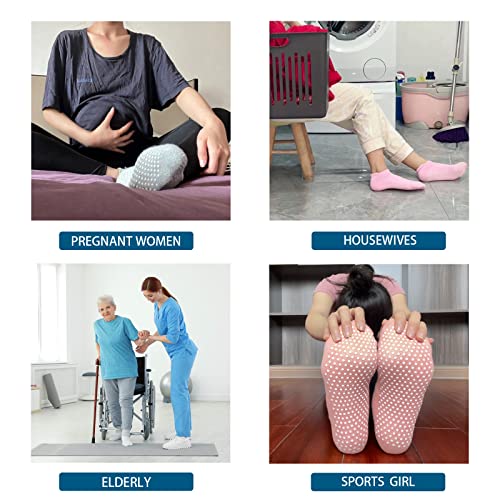 Grippy Socks For Women Pilates Yoga,Non Slip Hospital Labor And Delivery Cotton Socks With Grippers For Women,Grippy Sticky Socks With Cushion For Barre,Slipper Socks For Home #TOP1
